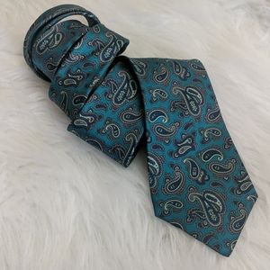 DILLARDS Paisley Teal Tie